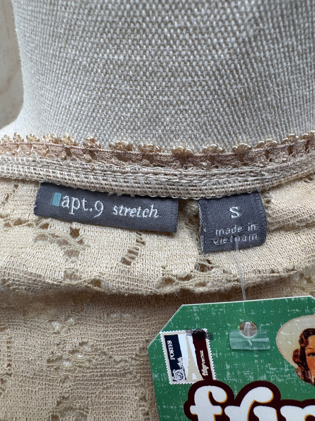 Beige lacy tie top - apt.9 - Small