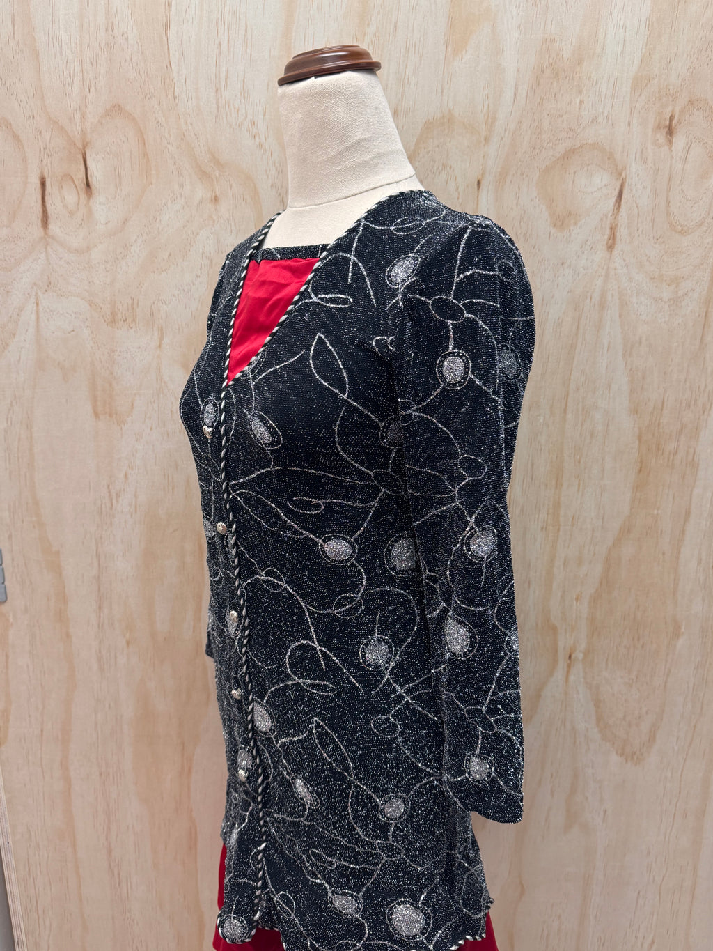 80s red and black dress