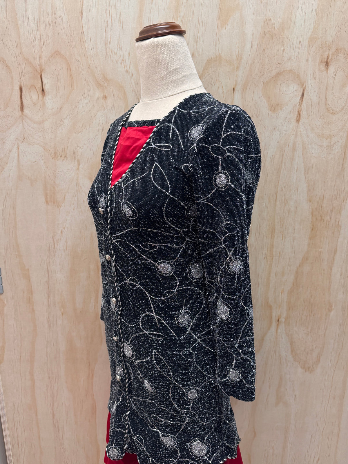 80s red and black dress