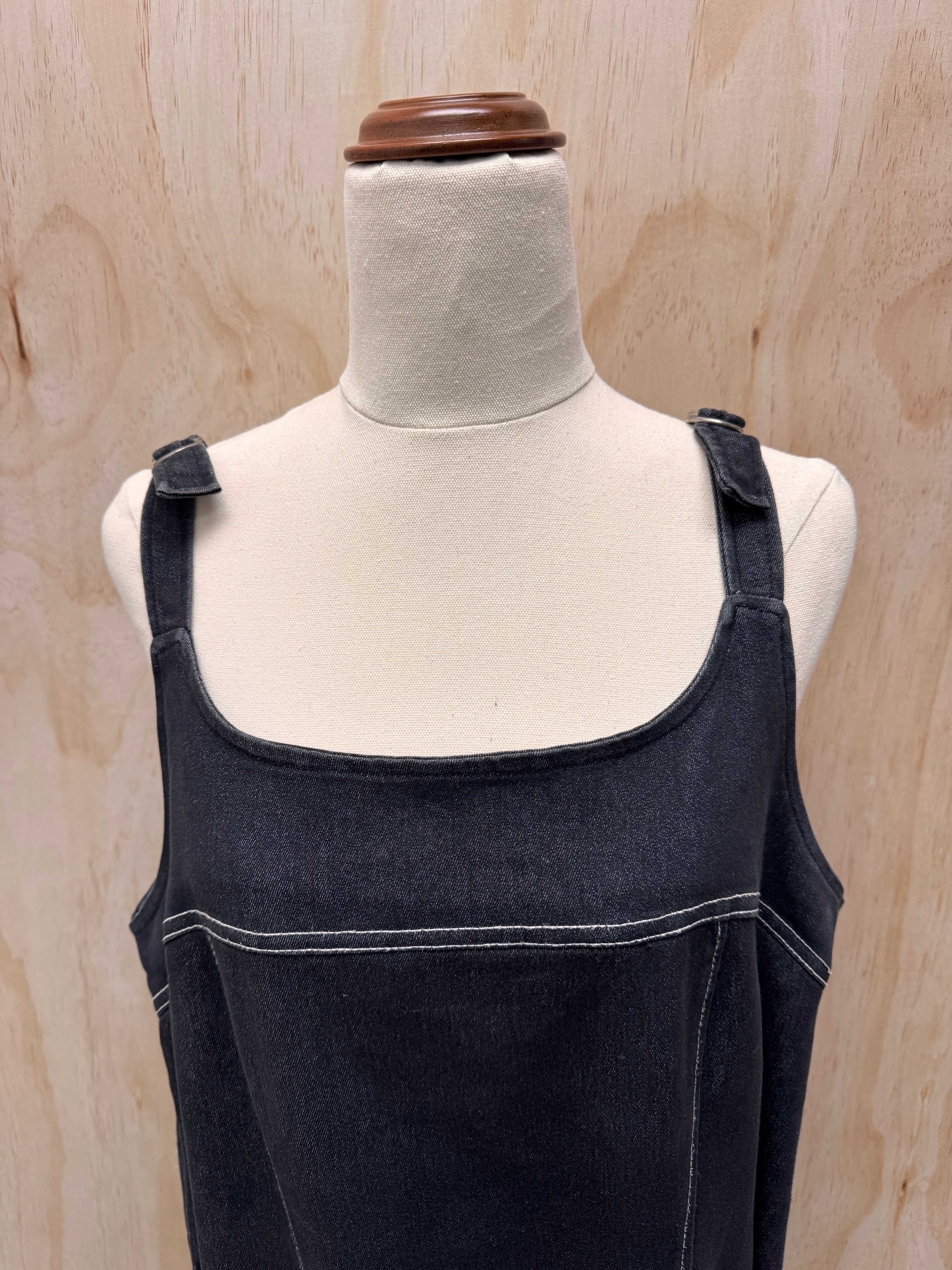 Denim Pinafore Dress - EU46