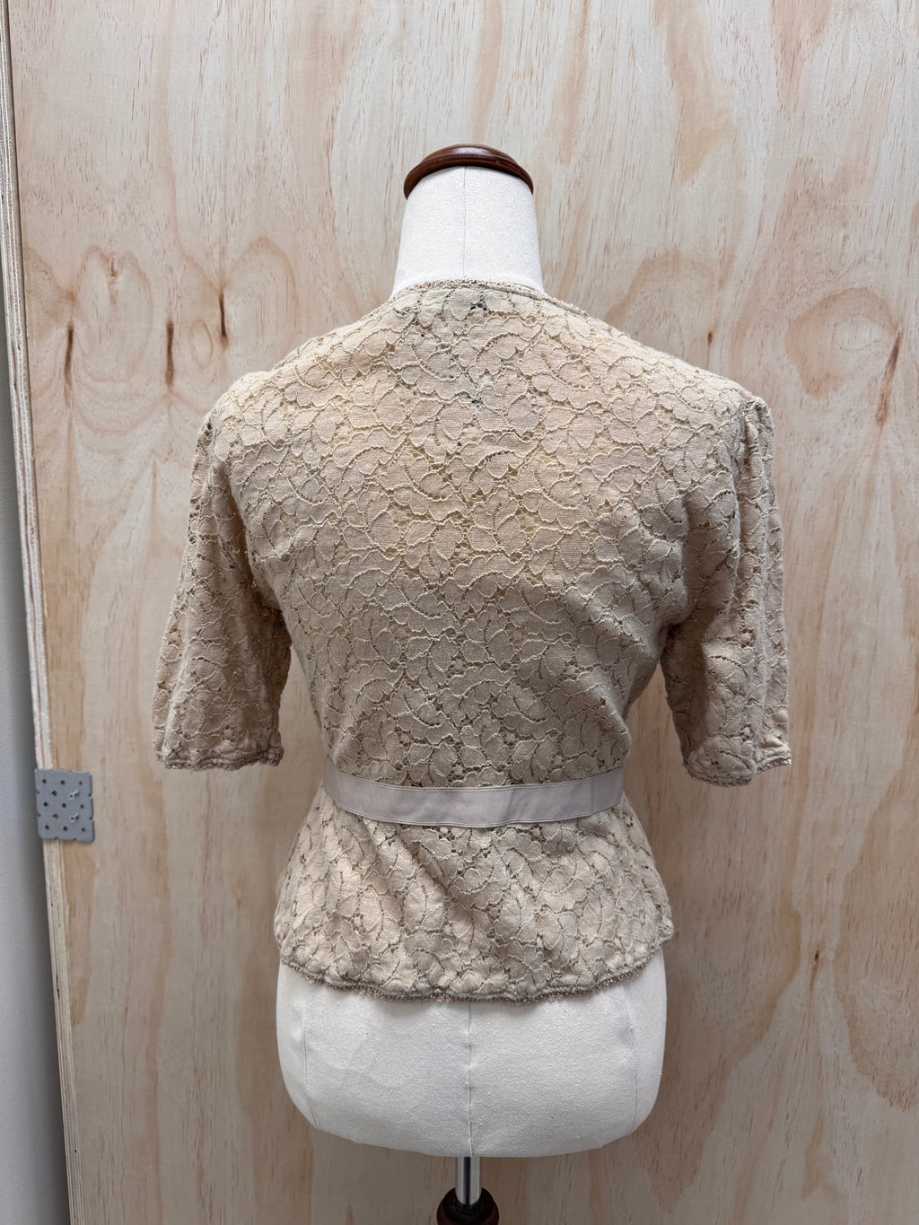 Beige lacy tie top - apt.9 - Small