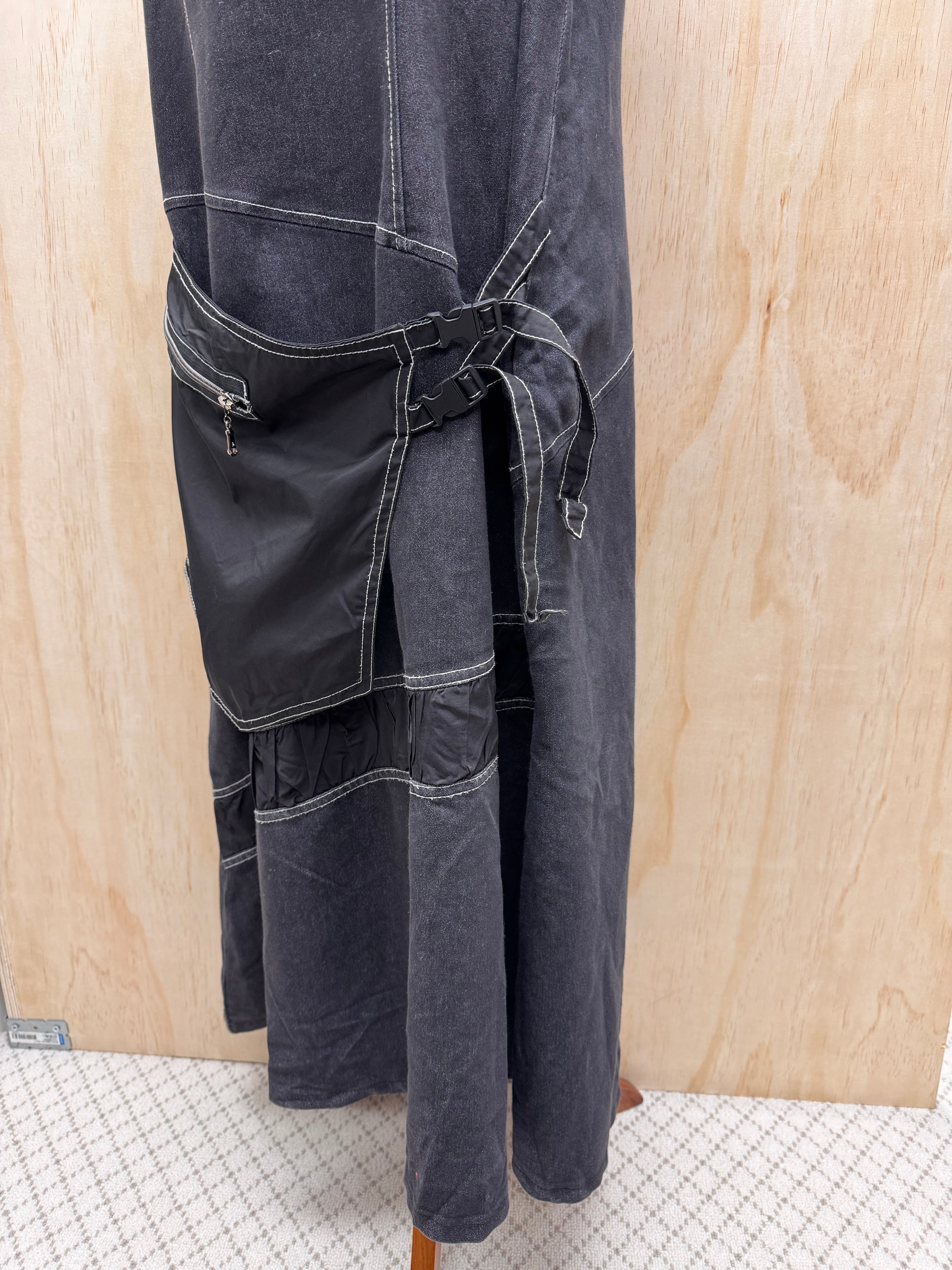 Denim Pinafore Dress - EU46