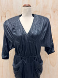 80s black shoulder pads dress