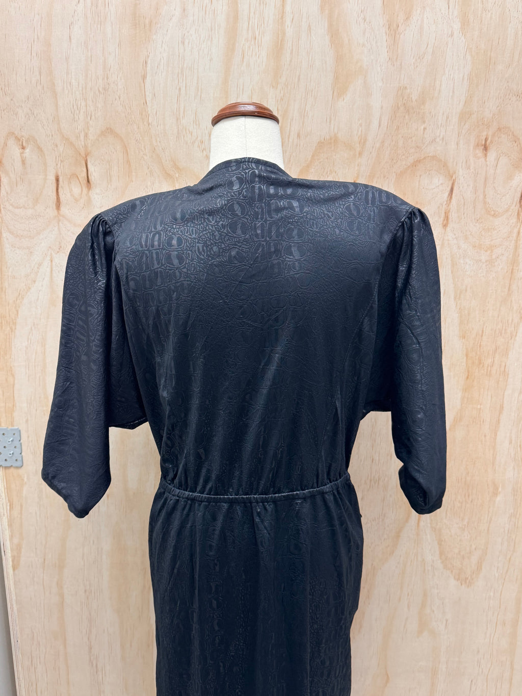 80s black shoulder pads dress