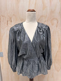 Silver Sparkle Wrap Top - Dorette - EU42