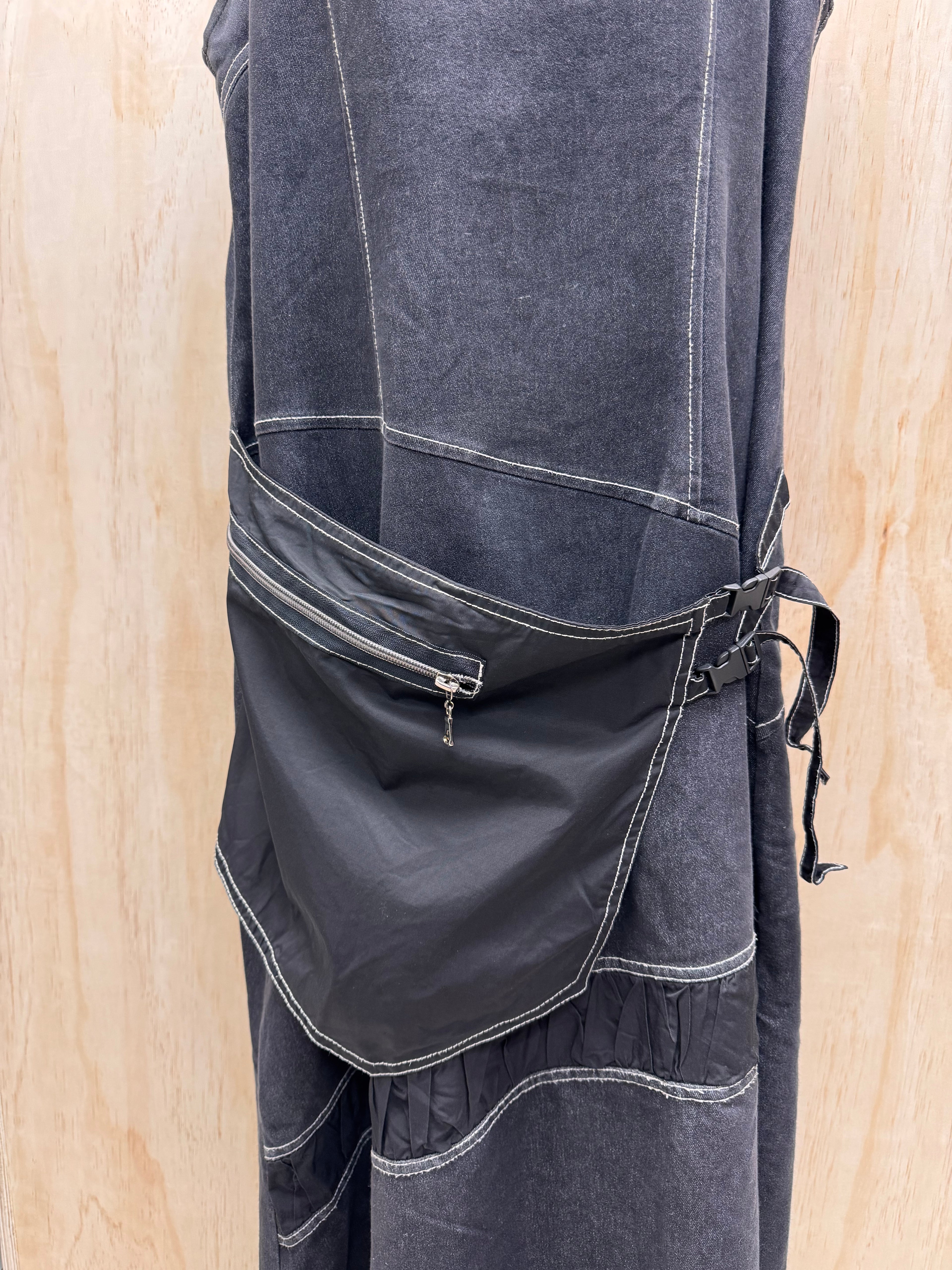 Denim Pinafore Dress - EU46