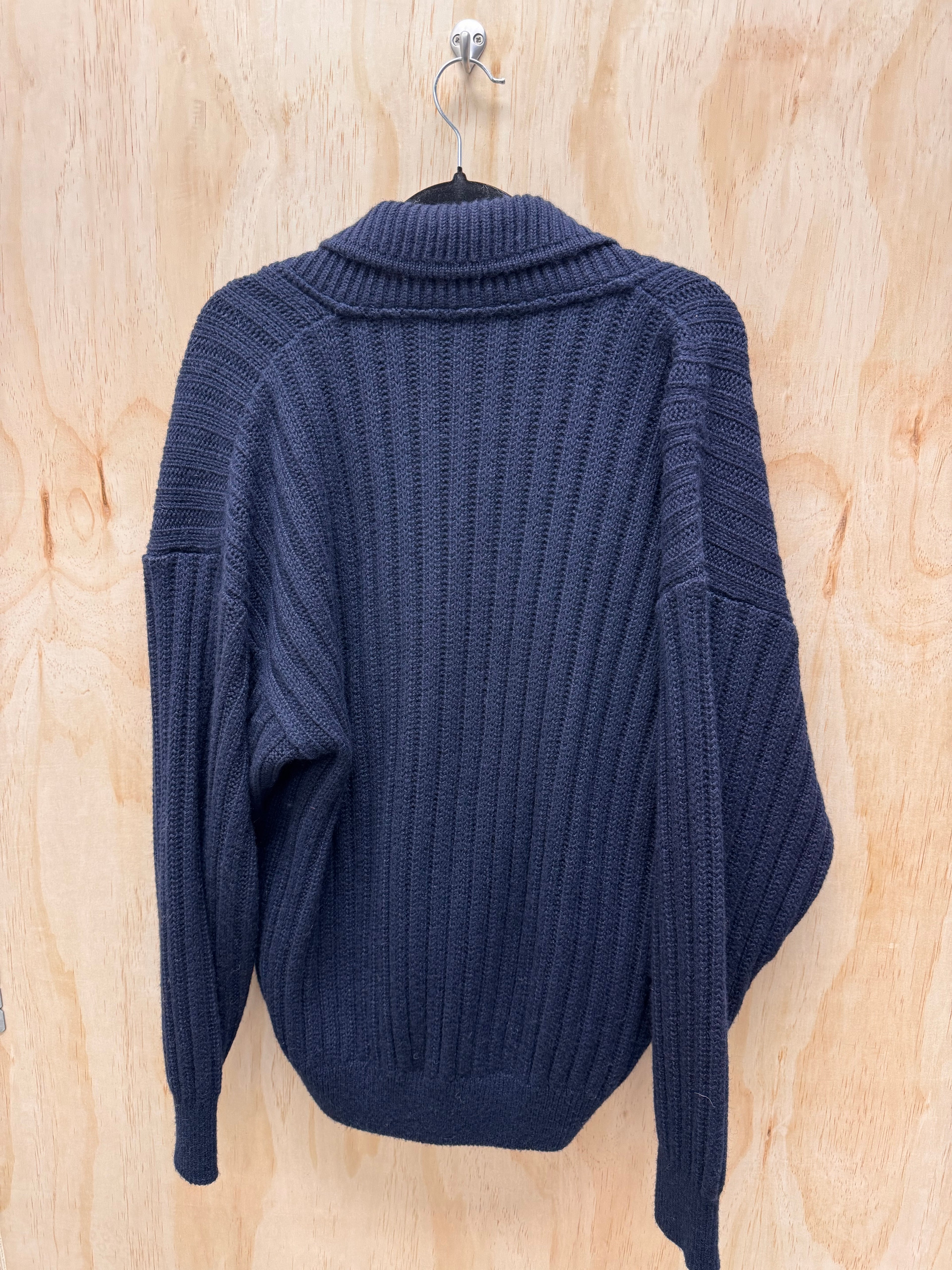 Navy Knit Cardigan - Frank Alexs - EU48