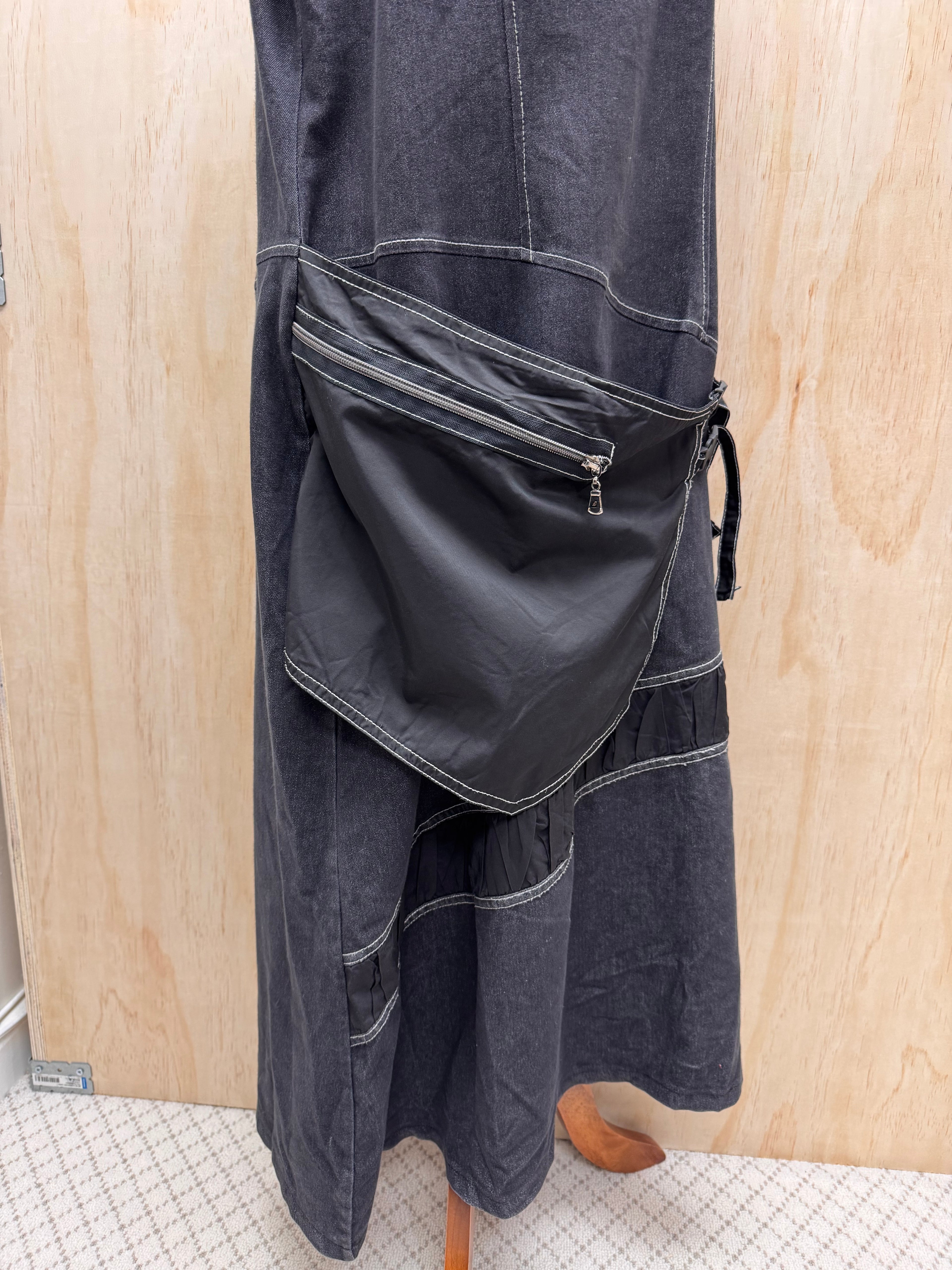 Denim Pinafore Dress - EU46
