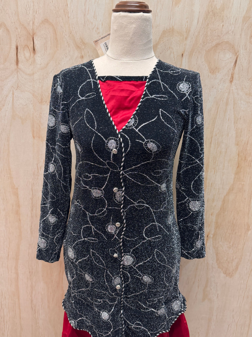 80s red and black dress