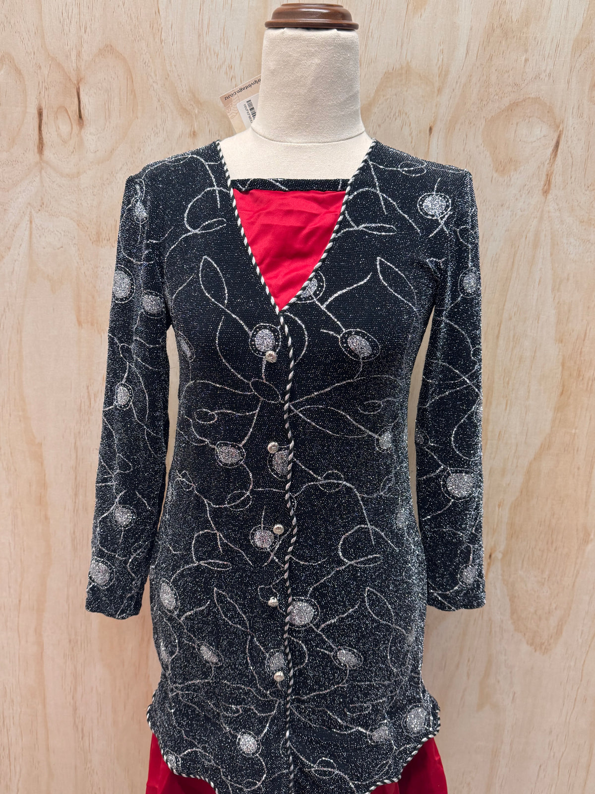80s red and black dress