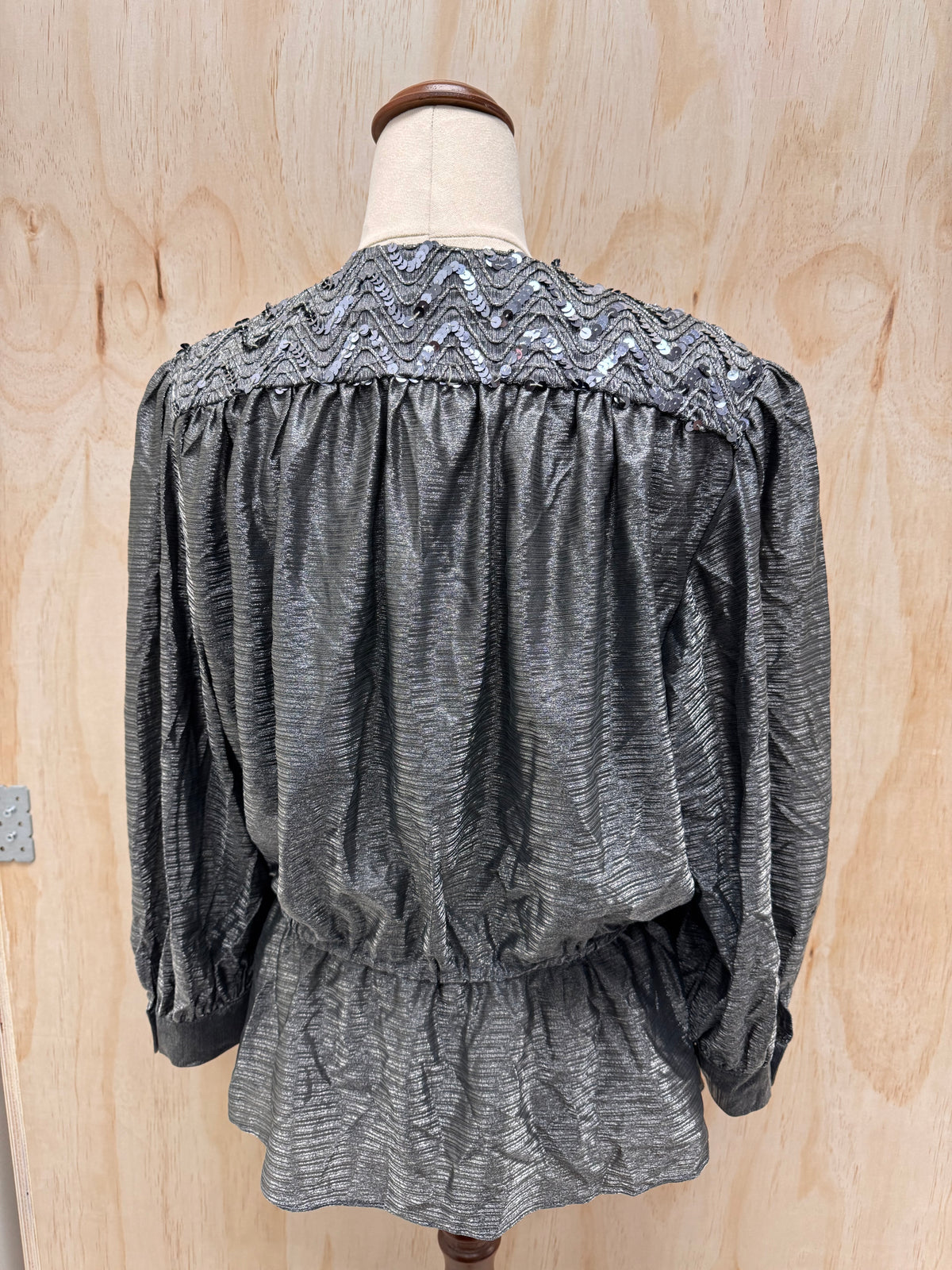 Silver Sparkle Wrap Top - Dorette - EU42