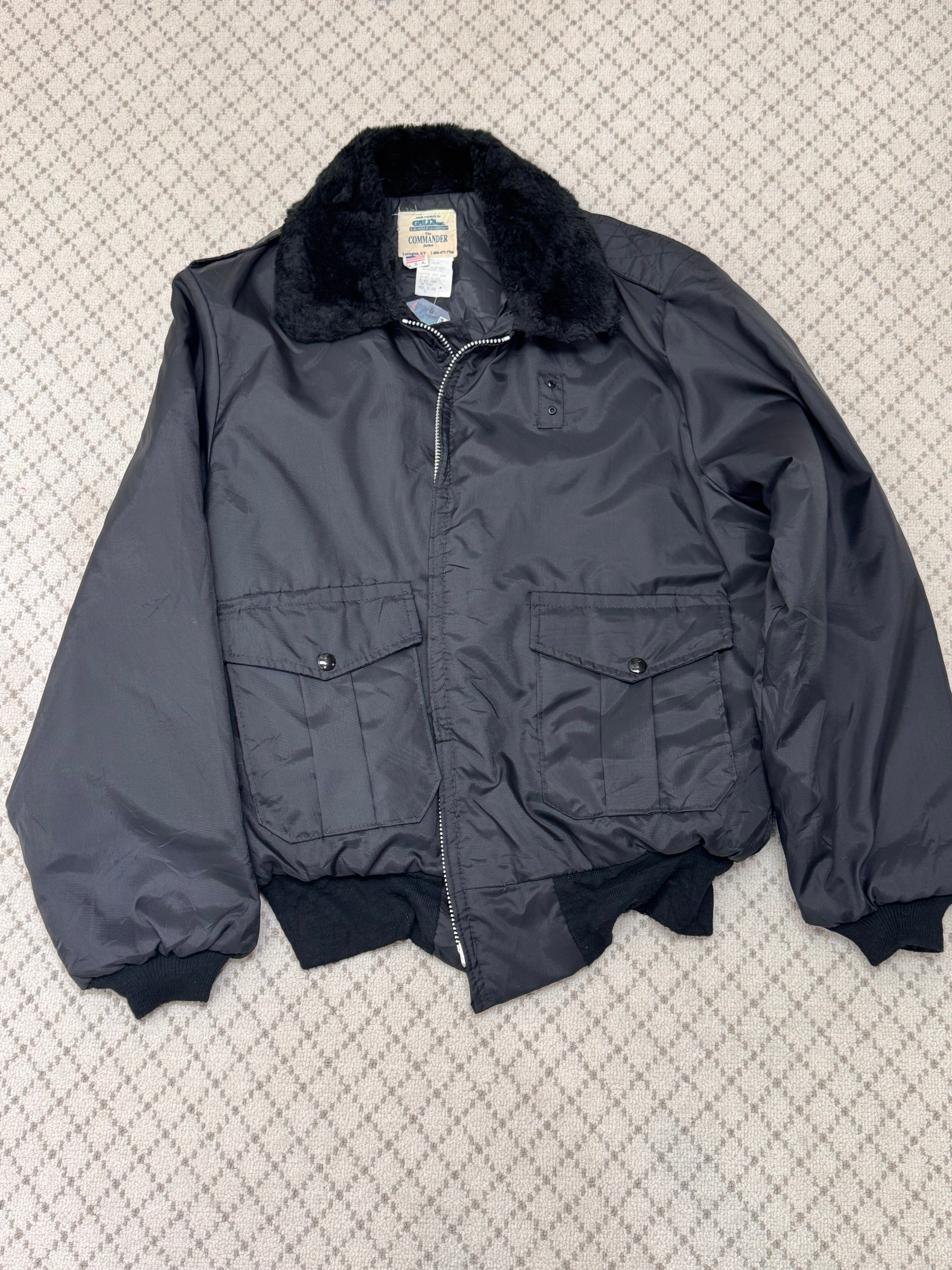 Vintage Nylon Bomber Jacket - Gall Inc - The Commander - Made in the USA - XL