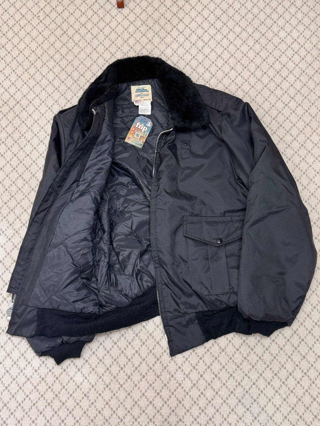 Vintage Nylon Bomber Jacket - Gall Inc - The Commander - Made in the USA - XL