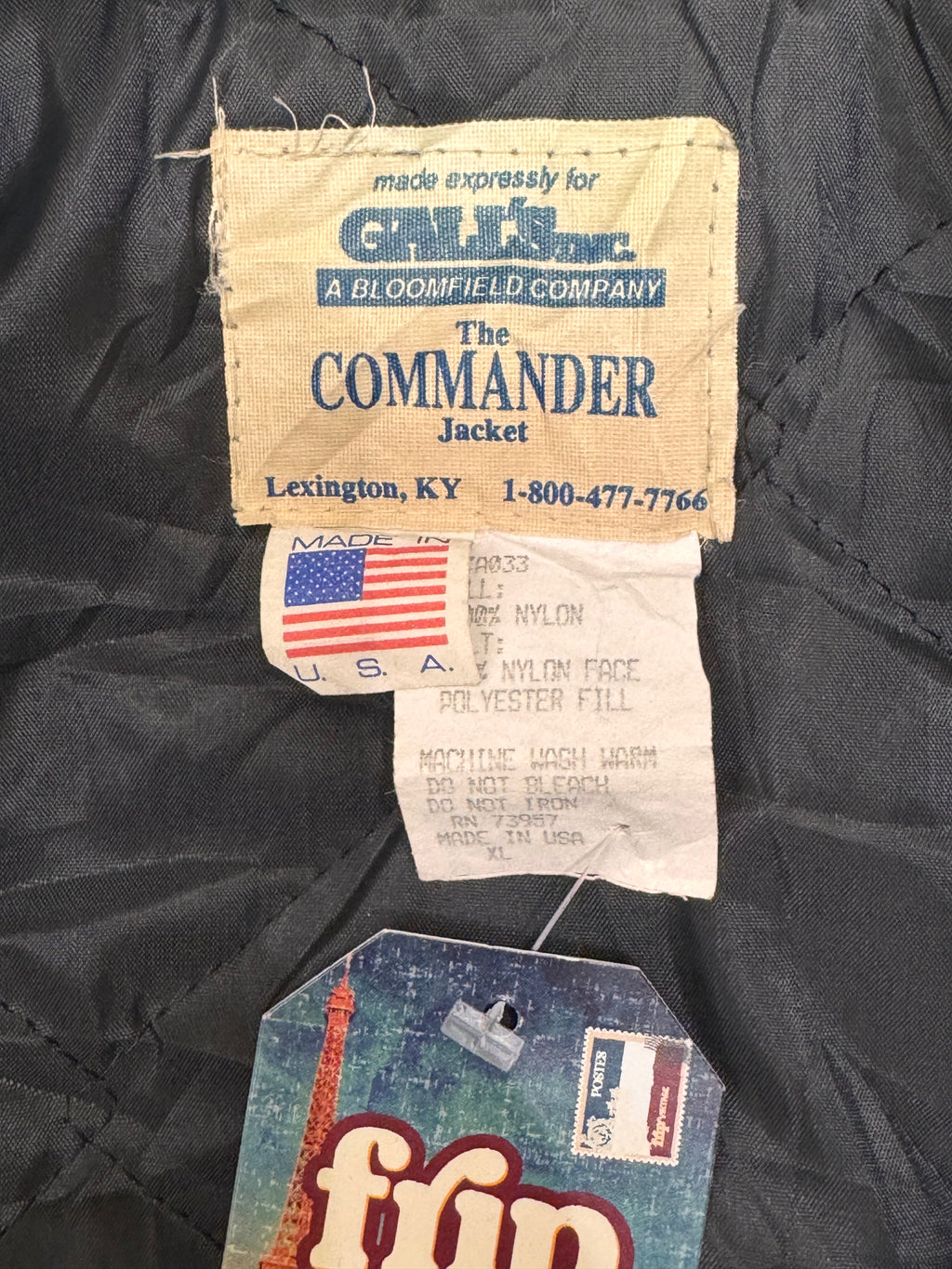Vintage Nylon Bomber Jacket - Gall Inc - The Commander - Made in the USA - XL